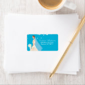 Belle Étiquettes d'adresse de retour de mariée. (En situation)