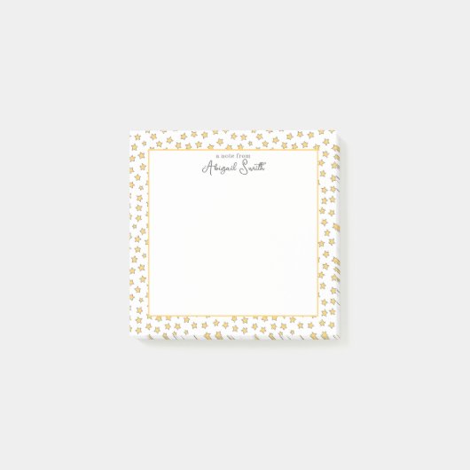 Belle étoile Jaune Motif Notes post-it (Devant)