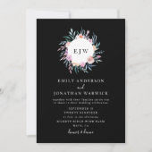 Belle Faire-part de mariage à fleurs peintes (Devant)