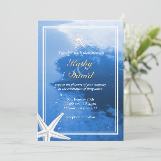 Belle Faire-part de mariage à thème de la plage de (Debout devant)