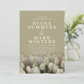 Belle faire-part de mariage avec tulipes blanches (Debout devant)