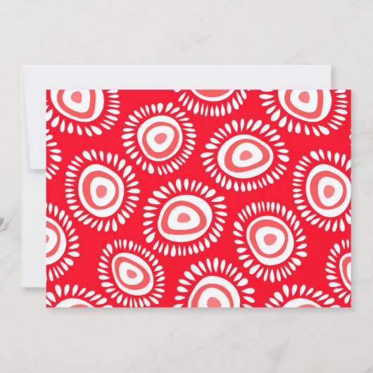 Belle faire-part de mariage de fleurs rouges funky (Dos)