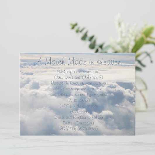 Belle Faire-part de mariage de nuages célestes (Debout devant)