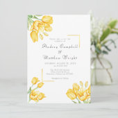 Belle Faire-part de mariage de tulipe jaune floris (Debout devant)