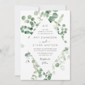 belle faire-part de mariage de verdure eucalyptus (Devant)