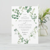 belle faire-part de mariage de verdure eucalyptus (Debout devant)