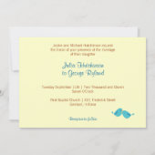 Belle Faire-part de mariage d'Oiseaux (Dos)