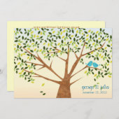 Belle Faire-part de mariage d'Oiseaux (Devant / Derrière)