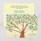 Belle Faire-part de mariage d'Oiseaux (Devant / Derrière)