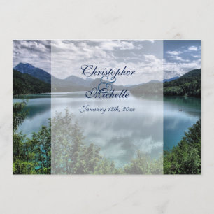 Belle Faire-part de mariage du lac de montagne