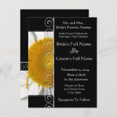 Belle Faire-part de mariage Elegant Daisy (Devant / Derrière)