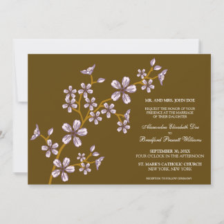 Belle Faire-part de mariage en fleurs de cerisiers