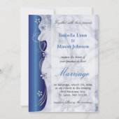 Belle Faire-part de mariage en marbre bleu profond (Devant)