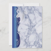 Belle Faire-part de mariage en marbre bleu profond (Dos)