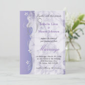 Belle Faire-part de mariage en marbre de lavande (Debout devant)