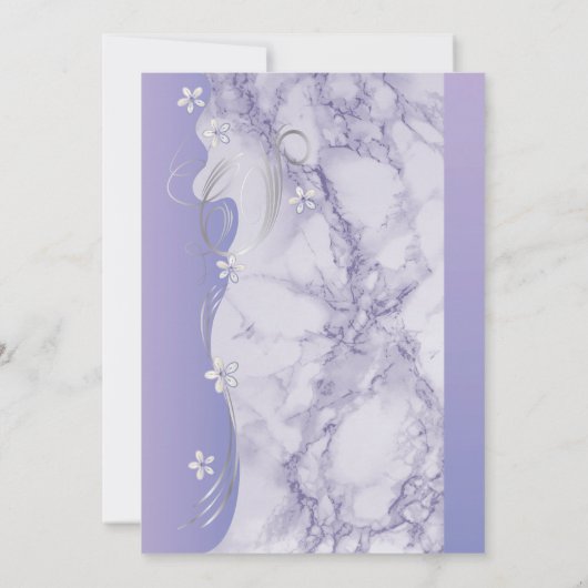 Belle Faire-part de mariage en marbre de lavande (Dos)