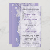 Belle Faire-part de mariage en marbre de lavande (Devant / Derrière)