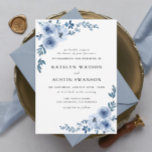 belle faire-part de mariage florale bleu poussiére<br><div class="desc">mariage à thème bleu poussiéreux avec fleurs d'aquarelle. Les couleurs et le texte peuvent être personnalisés.</div>
