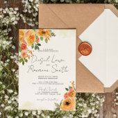 Belle Faire-part de mariage Florale Orange