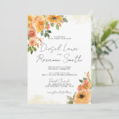 Belle Faire-part de mariage Florale Orange (Debout devant)