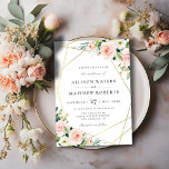 belle faire-part de mariage florale rose vif<br><div class="desc">design floral avec texte personnalisé</div>