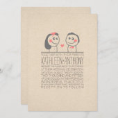 Belle faire-part de mariage moderne couple (Devant / Derrière)