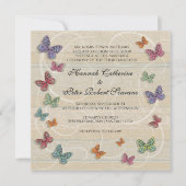 Belle Faire-part de mariage papillon rustique (Devant)