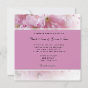 Belle faire-part de mariage rose cerisier