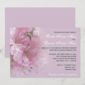 Belle faire-part de mariage rose cerisier (Devant / Derrière)
