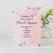 Belle Faire-part de mariage, rose et blanc (Debout devant)