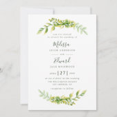 belle faire-part de mariage verte (Devant)