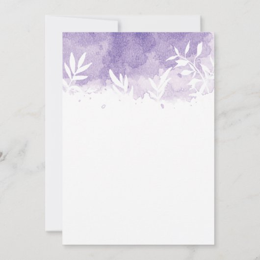 belle faire-part de mariage violet clair (Dos)