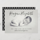 Belle Faire-part de naissance de superposition de (Devant / Derrière)