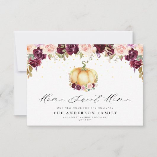 belle faire-part mouvante florale grise (Devant)