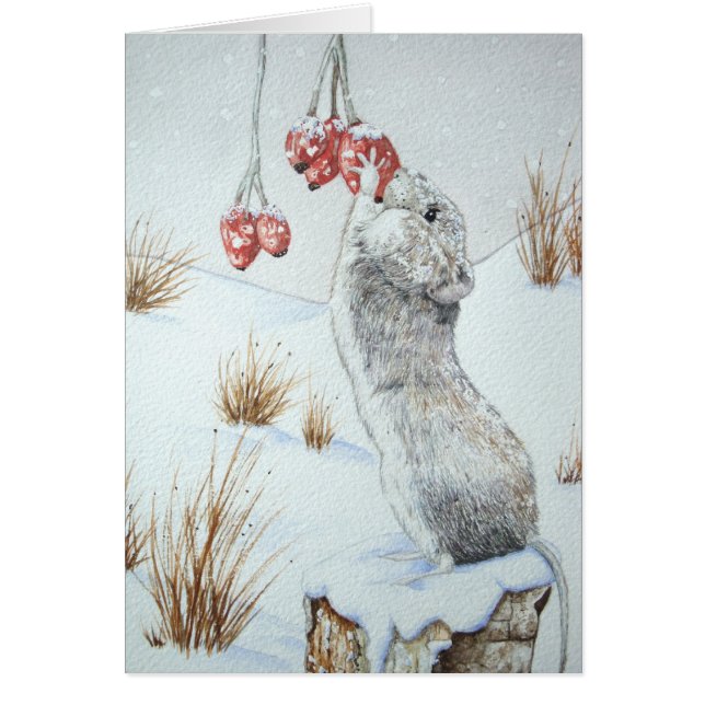 Belle faune de la scène de neige de souris à Noël (Devant)