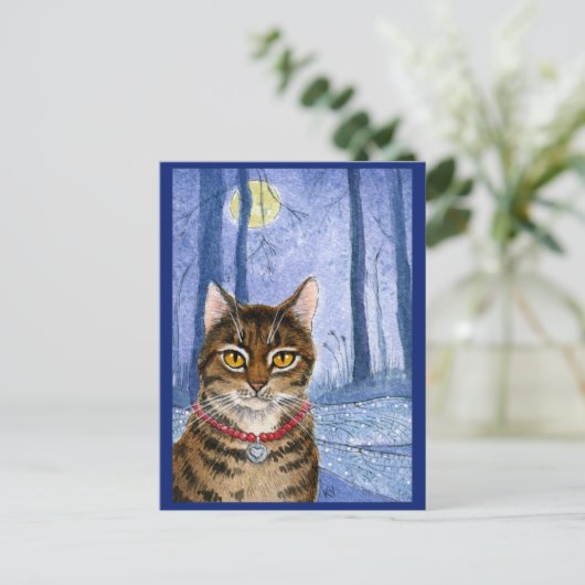 Belle fée de chat ailes de libellules et carte pos (Debout devant)