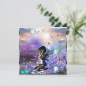 Belle fée de tristesse dans une carte Jardin viole (Debout devant)