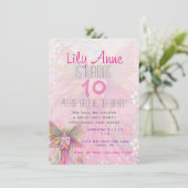 Belle Fée Rose Filles Invitations Anniversaire (Debout devant)
