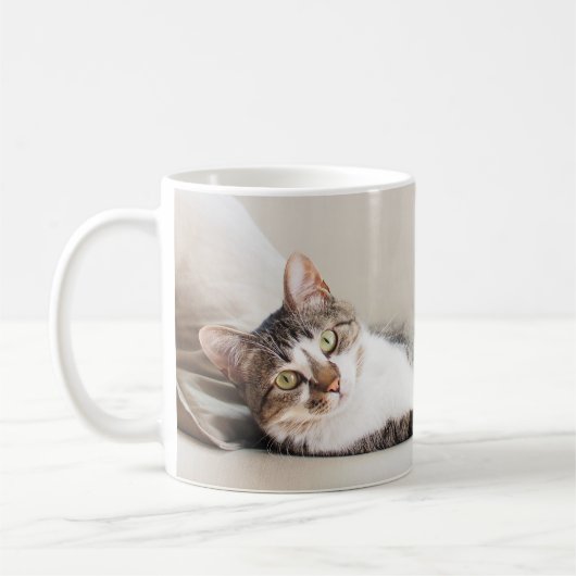 Belle Feline Ami Amoureux de les chats Photo Mug (Gauche)