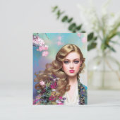 Belle femme au printemps Carte postale (Debout devant)