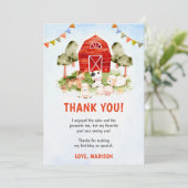 Belle ferme Animaux Carte de remerciements d'anniv (Debout devant)