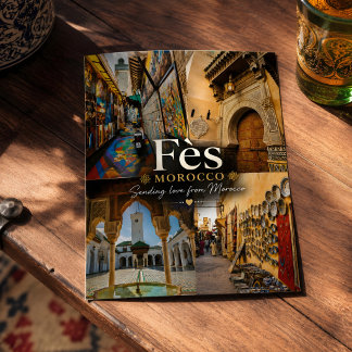 Belle Fès Maroc Medina Carte Postale de Voyage