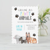 Belle fête animal chien thème enfant invitation d' (Debout devant)