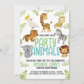 Belle fête animal enfant anniversaire Invitation (Devant)