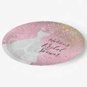 Belle Fête de Mariage - Assiettes en Papier Roses (Angle)