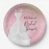Belle Fête de Mariage - Assiettes en Papier Roses (Devant)