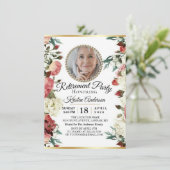 Belle fête de retraite florale Invitation (Debout devant)