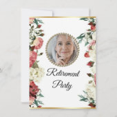 Belle fête de retraite florale Invitation (Dos)