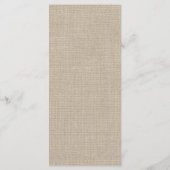 Belle Fête des mariées Burlap Menu (Dos)