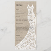 Belle Fête des mariées Burlap Menu (Devant)
